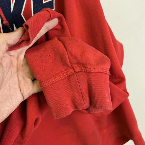Vintage Nike Red Pullover Hoodie with Classic Logo - Picture 6 of 7